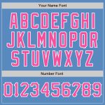 Personalized Powder Blue Pink-White Two-Button Unisex Softball Jersey Team Custom Name and Number