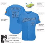 Personalized Powder Blue Powder Blue-Navy Authentic Baseball Jersey
