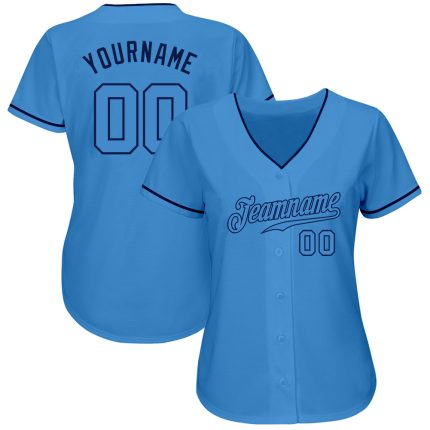 Personalized Powder Blue Powder Blue-Navy Authentic Baseball Jersey Team Custom Name and Number