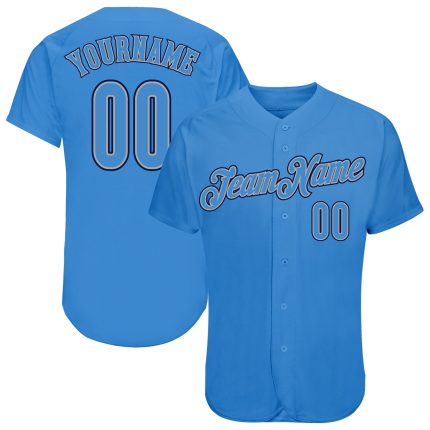 Personalized Powder Blue Powder Blue-Navy Authentic Baseball Jersey