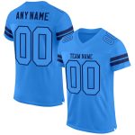 Personalized Powder Blue Powder Blue-Navy Mesh Authentic Football Jersey Team Custom Name and Number