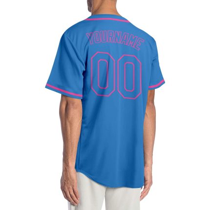 Personalized Powder Blue Powder Blue-Pink Authentic Baseball Jersey Team Custom Name and Number