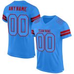 Personalized Powder Blue Powder Blue-Red Mesh Authentic Football Jersey Team Custom Name and Number