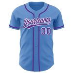 Personalized Powder Blue Purple-White Authentic Baseball Jersey