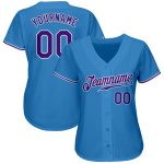 Personalized Powder Blue Purple-White Authentic Baseball Jersey Team Custom Name and Number