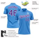 Personalized Powder Blue Purple-White Performance Vapor Golf Polo Shirt Team Custom Name and Number