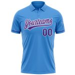 Personalized Powder Blue Purple-White Performance Vapor Golf Polo Shirt Team Custom Name and Number