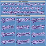Personalized Powder Blue Purple-White Two-Button Unisex Softball Jersey Team Custom Name and Number