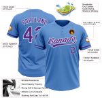 Personalized Powder Blue Purple-White Two-Button Unisex Softball Jersey Team Custom Name and Number