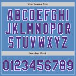 Personalized Powder Blue Purple-White Two-Button Unisex Softball Jersey Team Custom Name and Number