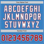 Personalized Powder Blue Red-Gray Authentic Split Fashion Baseball Jersey Team Custom Name and Number