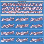 Personalized Powder Blue Red-Gray Authentic Split Fashion Baseball Jersey Team Custom Name and Number