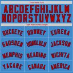 Personalized Powder Blue Red-Navy Authentic Baseball Jersey Team Custom Name and Number