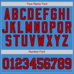 Personalized Powder Blue Red-Navy Authentic Baseball Jersey Team Custom Name and Number