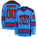 Personalized Powder Blue Red-Navy Hockey Jersey