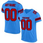 Personalized Powder Blue Red-Navy Mesh Authentic Football Jersey Team Custom Name and Number