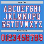 Personalized Powder Blue Red-Navy Mesh Authentic Throwback Football Jersey Team Custom Name and Number