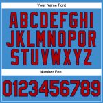 Personalized Powder Blue Red-Navy Performance T-Shirt Team Custom Name and Number