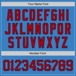 Personalized Powder Blue Red-Navy Pinstripe Red Authentic Baseball Jersey Team Custom Name and Number