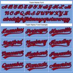 Personalized Powder Blue Red Pinstripe Navy Authentic Baseball Jersey Team Custom Name and Number
