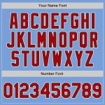 Personalized Powder Blue Red Pinstripe Red-Black Authentic Baseball Jersey
