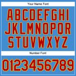 Personalized Powder Blue Red Pinstripe Red-Gold Authentic Baseball Jersey Team Custom Name and Number