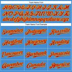 Personalized Powder Blue Red Pinstripe Red-Gold Authentic Baseball Jersey Team Custom Name and Number