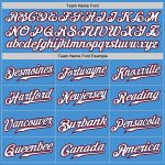 Personalized Powder Blue Red Pinstripe White-Navy Authentic Baseball Jersey