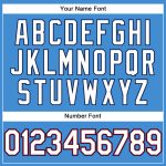Personalized Powder Blue Red Pinstripe White-Navy Authentic Baseball Jersey Team Custom Name and Number