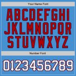 Personalized Powder Blue Red Pinstripe White-Navy Authentic Baseball Jersey