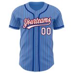 Personalized Powder Blue Red Pinstripe White-Royal Authentic Baseball Jersey Team Custom Name and Number