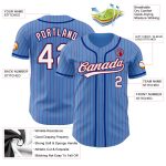 Personalized Powder Blue Red Pinstripe White-Royal Authentic Baseball Jersey Team Custom Name and Number