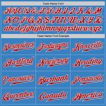 Personalized Powder Blue Red-White Authentic Baseball Jersey Team Custom Name and Number