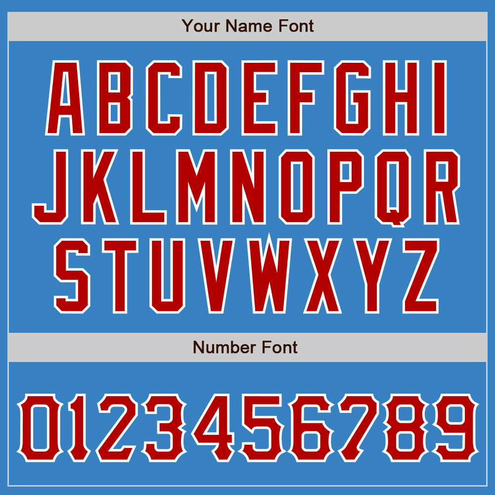 Personalized Powder Blue Red-White Authentic Baseball Jersey Team Custom Name and Number Personalized Powder Blue Red-White Authentic Baseball Jersey Team Custom Name and Number - Image 4