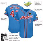 Personalized Powder Blue Red-White Authentic Baseball Jersey Team Custom Name and Number