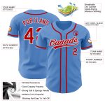 Personalized Powder Blue Red-White Authentic Baseball Jersey