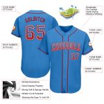 Personalized Powder Blue Red-White Authentic Drift Fashion Baseball Jersey Team Custom Name and Number