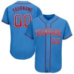 Personalized Powder Blue Red-White Authentic Drift Fashion Baseball Jersey Team Custom Name and Number