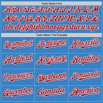 Personalized Powder Blue Red-White Authentic Sleeveless Baseball Jersey Team Custom Name and Number
