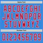 Personalized Powder Blue Red-White Hockey Jersey Team Custom Name and Number