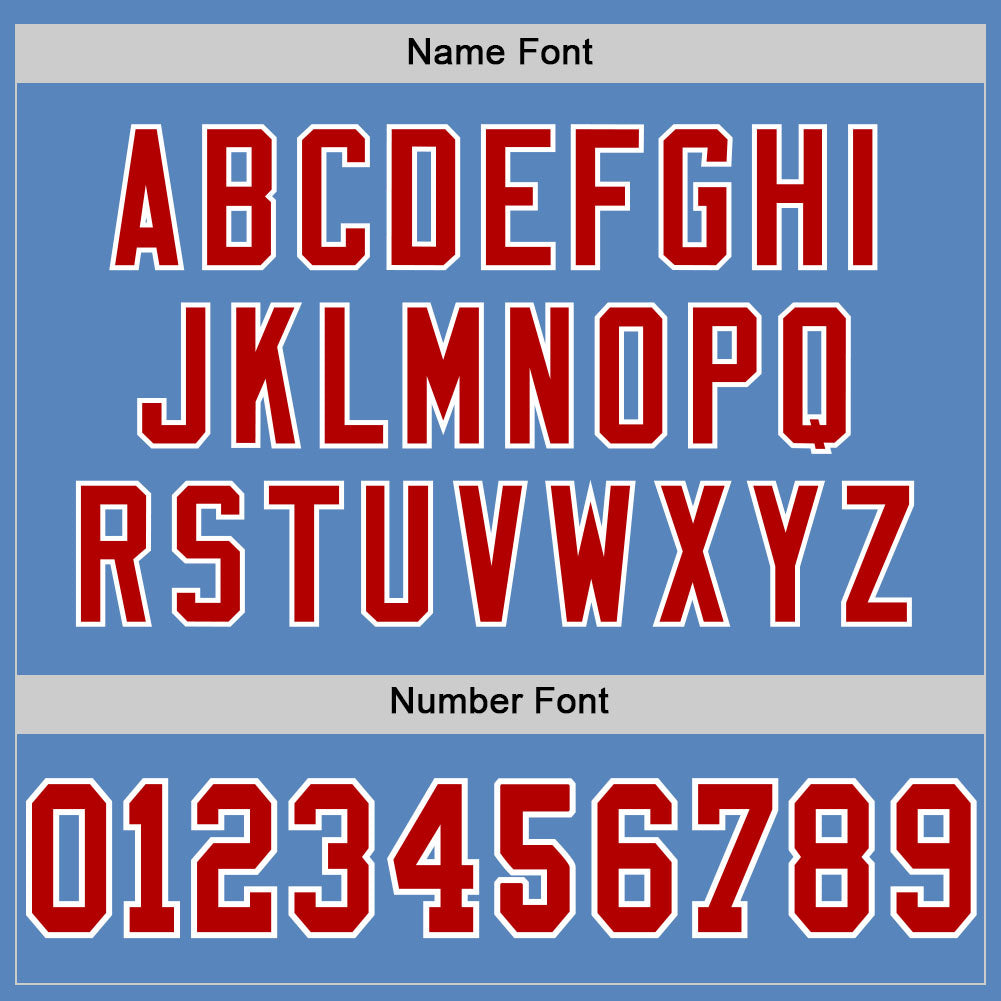 Personalized Powder Blue Red-White Mesh Authentic Football Jersey Personalized Powder Blue Red-White Mesh Authentic Football Jersey - Image 4