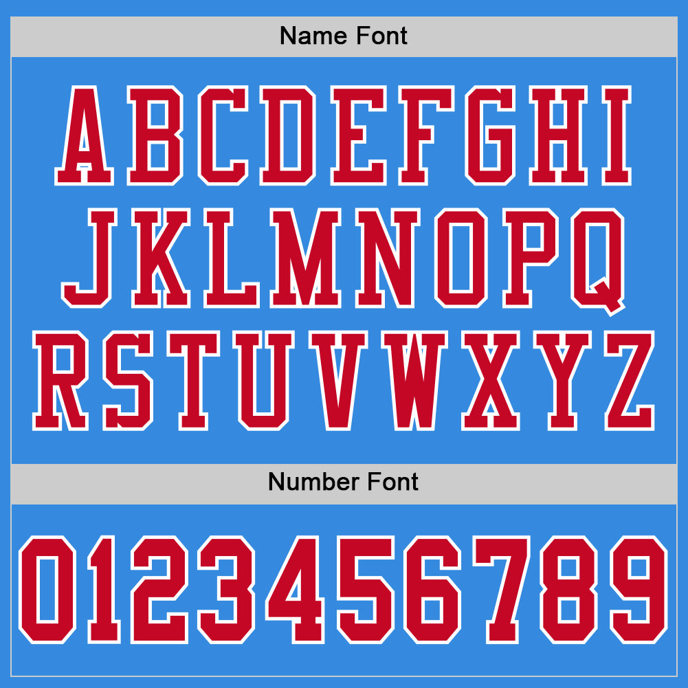 Personalized Powder Blue Red-White Mesh Authentic Throwback Football Jersey Team Custom Name and Number Personalized Powder Blue Red-White Mesh Authentic Throwback Football Jersey Team Custom Name and Number - Image 4