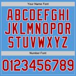 Personalized Powder Blue Red-White Performance Vapor Golf Polo Shirt Team Custom Name and Number