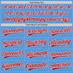 Personalized Powder Blue Red-White Performance Vapor Golf Polo Shirt Team Custom Name and Number