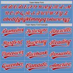 Personalized Powder Blue Red-White Two-Button Unisex Softball Jersey Team Custom Name and Number