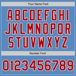 Personalized Powder Blue Red-White Two-Button Unisex Softball Jersey Team Custom Name and Number