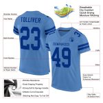 Personalized Powder Blue Royal Mesh Authentic Football Jersey Team Custom Name and Number