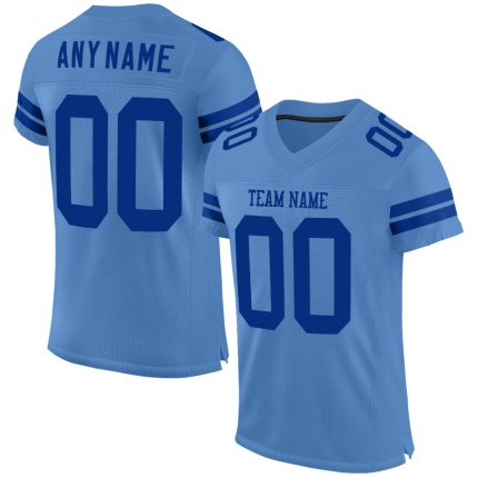 Personalized Powder Blue Royal Mesh Authentic Football Jersey Team Custom Name and Number