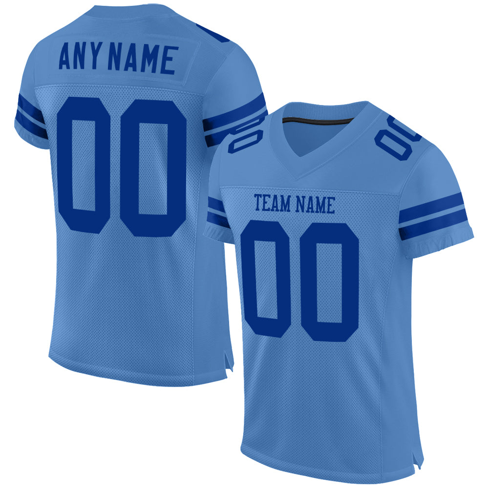 Personalized Powder Blue Royal Mesh Authentic Football Jersey Team Custom Name and Number