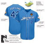 Personalized Powder Blue Royal-White Authentic Baseball Jersey Team Custom Name and Number